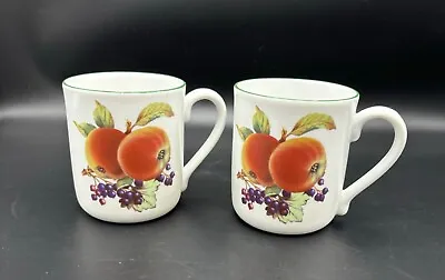 Buy Pair Of Royal Worcester 'Evesham Vale' Porcelain Mugs • 18£
