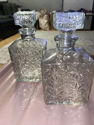 Buy Pair Of Vintage Cut Glass Decanters  • 9.99£
