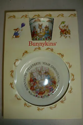 Buy Royal Doulton Bunnykins 1988 Christening Set: China Glass And Plate: Fully Boxed • 20£