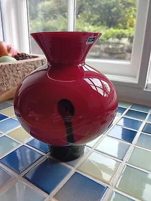Buy Caithness Glass “Ebony” Flame Red Glass Vase • 15£