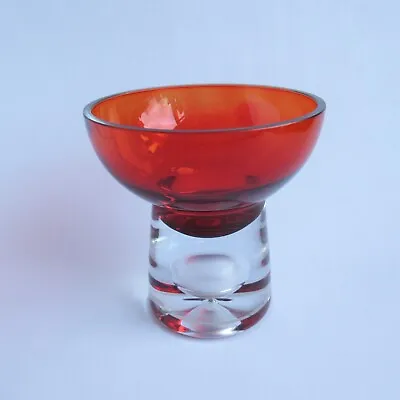 Buy Vintage M&S Glass Tealight Candle Holder Red Bubble Stem T27/2218 Marks Spencer • 25£