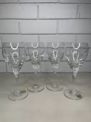 Buy Vintage Wine Glasses 24% PbO Lead Crystal Hand Cut Set (4) Czech Republic • 31.60£