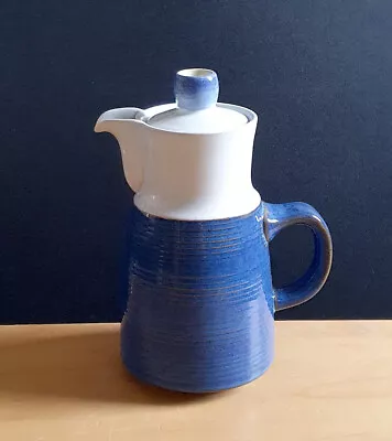 Buy Vintage Denby Chatsworth Blue And White Stoneware Coffee Pot • 7£