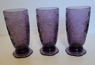Buy Lot Of 3 Princess House Fantasia Amethyst Purple Ice Tea Footed Glasses 20oz. • 38.51£