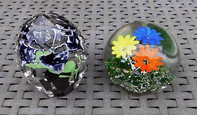 Buy Antique Large Bohemian Multi Faceted Flower Paperweight S X2 • 25£