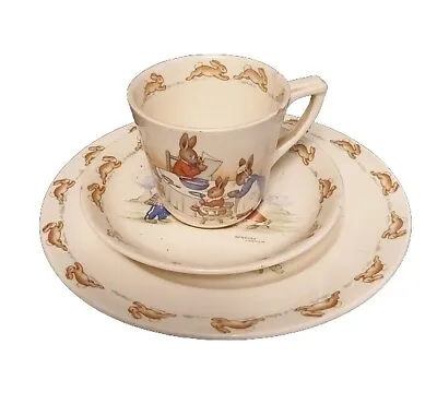 Buy Vintage Royal Doulton Bunnykins Trio - Cup Saucer & Tea Plate Collectable Nice • 10£