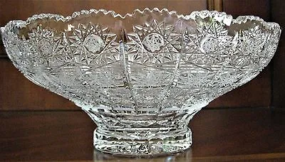 Buy Bohemian Czech Crystal 6  Round Bowl Hand Cut Queen Lace 24% Lead Glass • 56.83£