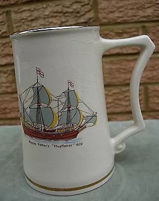 Buy Vintage West Highland Pottery Dunoon Pilgrim Fathers  Mayflower  Tankard / Mug • 5.50£