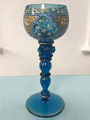 Buy Harrach Enamelled Gilded Glass Roemer Turquoise C1890 • 200£