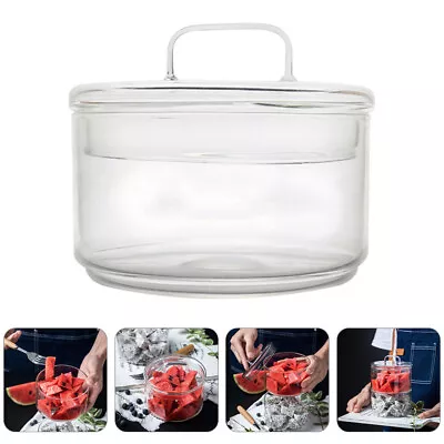 Buy Clear Glass Bowls With Lid - Set Of 1 • 14.68£