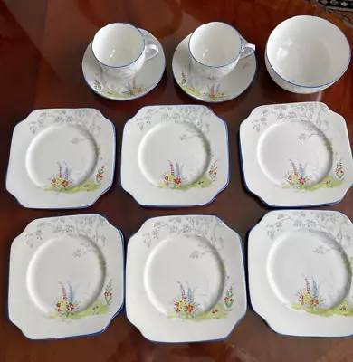 Buy Vintage 1930's? Staffordshire China 2 Cups And Saucers, 6 Tea Plates Floral • 8£