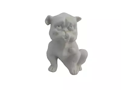 Buy Antique Comical Bulldog Chewing A Wasp - Parian Ware Figure • 100£