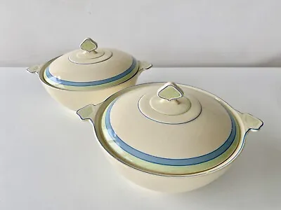 Buy Art Deco Newhall 'Nirvana Shape' Ceramic Serving Dishes  With Domed Lids  X 2 • 50£