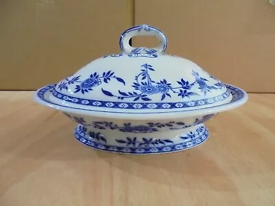 Buy  Minton  Blue & White Delft Lidded, Footed Vegetable Tureen / Serving Dish. Used • 9£