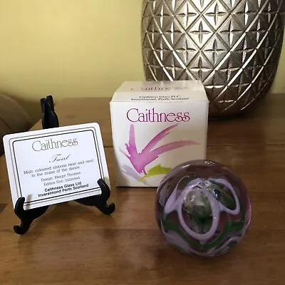 Buy Vintage Caithness Purple + Green Mooncrystal Glass Paperweight +  Box +Info Card • 35£