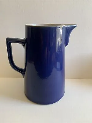 Buy Vintage Royal Blue Langley Mill Pottery Stoneware 2.5 Pint Pitcher Jug 19.5cm H • 9.50£