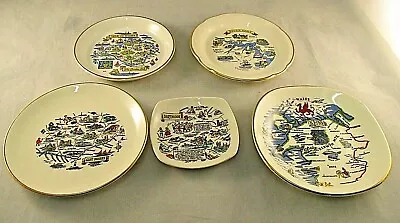 Buy Brittania /Midwinter / Weatherby Pottery Maps Plates Trinket - Vintage Retro • 4£