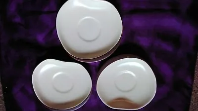 Buy 3x Vintage Carlton Ware Hand Painted Saucers - Windswept Design Cream  & Brown • 4£