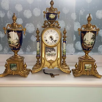 Buy Franz Hermle Imperial Mantle Clock Italian Working W/ Key & Matching Garnitures • 435£