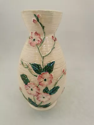 Buy Vintage Maling Ribbed Iridescent Peal Vase, 10  Apple Blossom VGC (AN_7108) • 15£