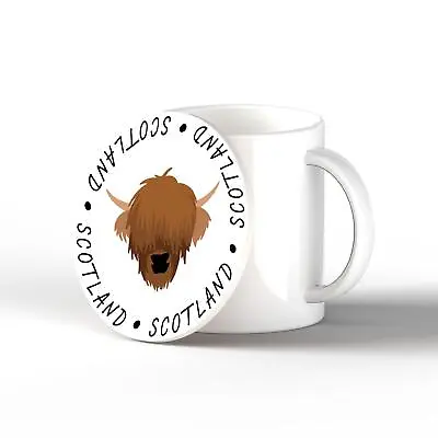 Buy Highland Cow On A Scotland Theme Ceramic Coaster • 5.97£