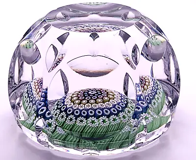 Buy Whitefriars Millefiori Mitre And Window Cut Glass Paperweight • 150£