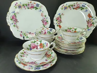 Buy Beautiful Antique Floral Bone China Part Tea Set Cups Saucers Plates • 40£