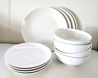 Buy Mainstays Dishes Glazed White Stoneware Kitchen Dinnerware Plate Set, 12 Pieces • 8.63£