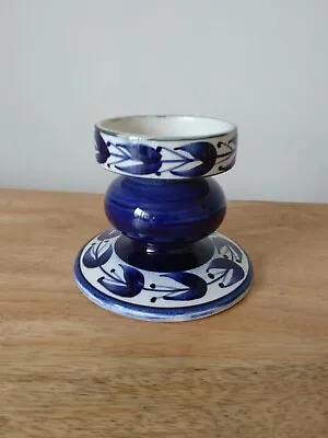 Buy Blue & White Jersey Pottery Ceramic Candle Stick Holder / Tealight Stand. VGC • 6.50£