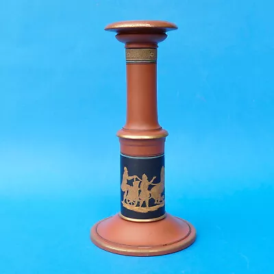 Buy PRATT WARE Terracotta Pottery CANDLESTICK C1870 - Greek Pattern - Impressed W • 38£