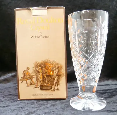 Buy Royal Doulton Webb Corbett Crystal Cut Glass Footed Flower Vase #F4 • 24.99£
