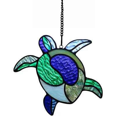 Buy Sea Turtle Stained Glass Window Hangings Suncatcher Ornament Beach Theme E • 7.54£