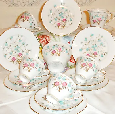Buy Bone China Tea Set Royal Stafford For 4🌺Cups Saucers Plates Beautiful🌺1950s🌺 • 28.50£