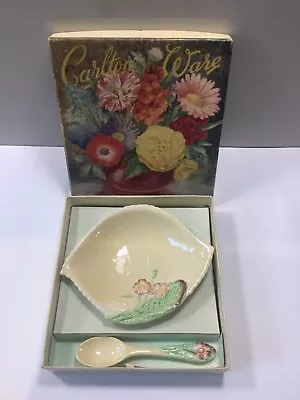 Buy Vintage Carlton Ware Leaf Dish With Spoon In Original Box - A Rare Find • 24£