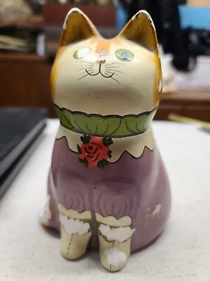 Buy Vintage Rye Pottery Unmarked Joan De Bethel Ceramic Cat Bank No Stopper Paint * • 7.59£