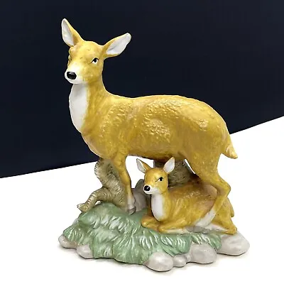 Buy Vintage Porcelain Deer Game Mother And Baby Figurine Ornament  • 9.99£