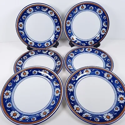 Buy Staffordshire Tableware Daisy Fields Dinner Plates 25.5cm Blue Floral England X6 • 36.89£