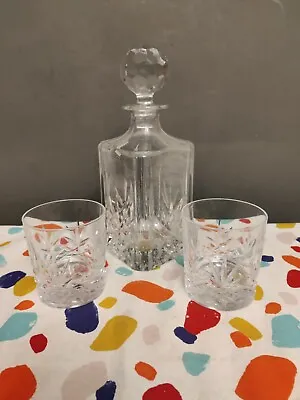 Buy Edinburgh Crystal Decanter + 2 Glasses Cut Glass Whisky Tumblers • 20£
