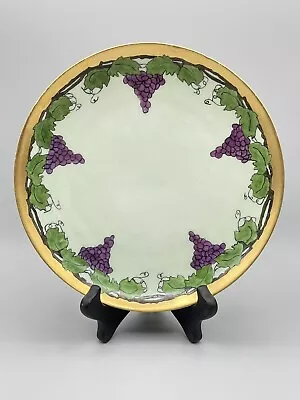Buy ANTIQUE KPM Kristef Hand Painted PORCELAIN Plate Grape Leaf Gold Circa 1903 • 55.23£