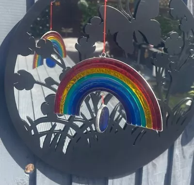 Buy Rainbow Stained Glass Effect Suncatcher Wind Spinner Light Catcher Garden Gifts • 12.95£