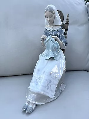 Buy Large Lladro 4865 The Embroiderer. Lady In Chair Sewing. Retired • 200£