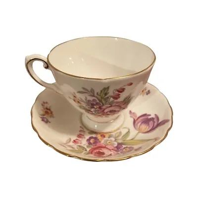 Buy Tuscan Montrose Cup And Saucer, English Fine Bone China - Floral, Vintage • 16.07£