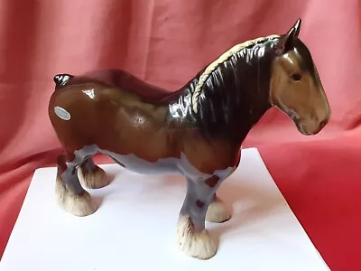 Buy Large Vintage Beswick Shire Horse Ceramic Figurine H 22 Cm  L 27 Cm • 25£