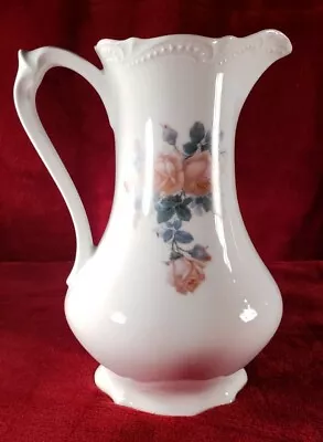 Buy Vintage White Porcelain Pitcher / Vase W/ Flowers. Silesia. Germany • 8.75£