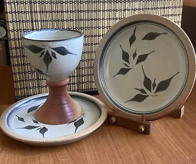 Buy Three Pieces Argyll Studio Pottery Plates Goblets Perfect Unused. • 12£
