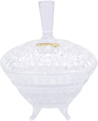 Buy Vintage Bohemia Led Crystal Candy Dish Oxford Pattern Made In Czechoslovakia IOB • 47.43£