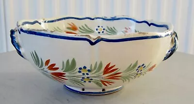 Buy Henriot Quimper French Faience Vintage Victorian Antique  Bowl Moulded Handles • 48£