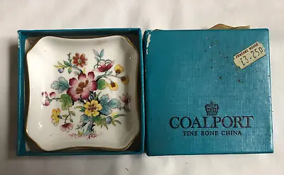 Buy VINTAGE COALPORT Fine Bone China Floral Small Decorative Plate NEW BOXED • 8.79£