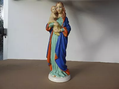 Buy 1950 WK KERAMOS WIEN 30 Cm Madonna MARIA Jesuschild Ceramic Figure Austria Lorenzl • 212.55£
