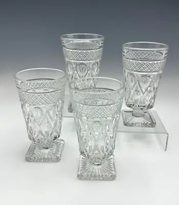 Buy 4 Imperial Cape Cod Ice Tea Goblets Square Footed Glassware 1602-160 • 33.18£